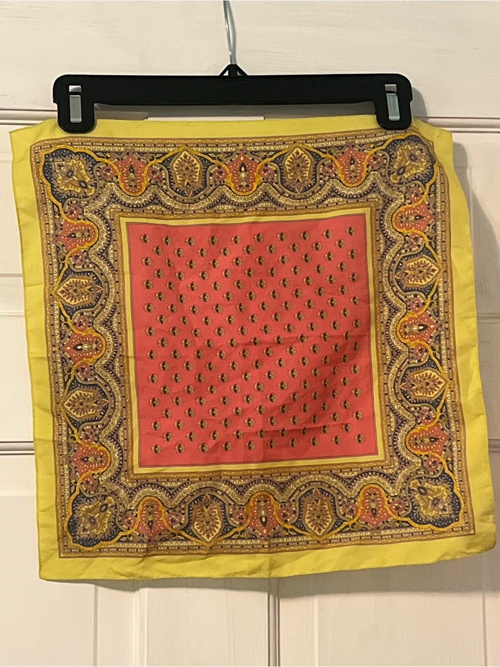 Old Navy Yellow and Coral Paisley Square Scarf